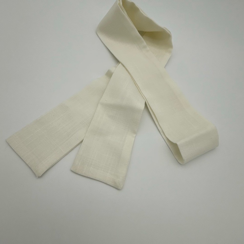 Vintage Mid Century Cream Linen Blend Dress Sash Tie Belt Replacement 60x3